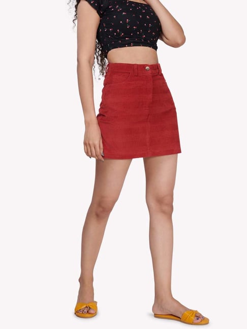 Maroon corduroy outlet skirt