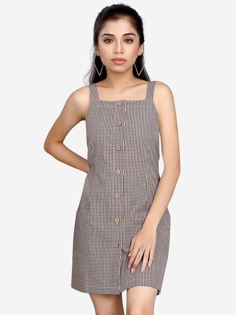 Chequered pinafore clearance dress