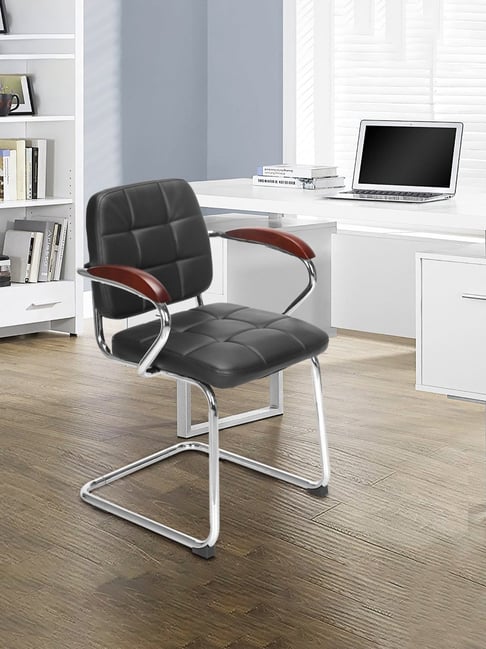 Nilkamal Verto Black Foam Visitor Chair with Arm