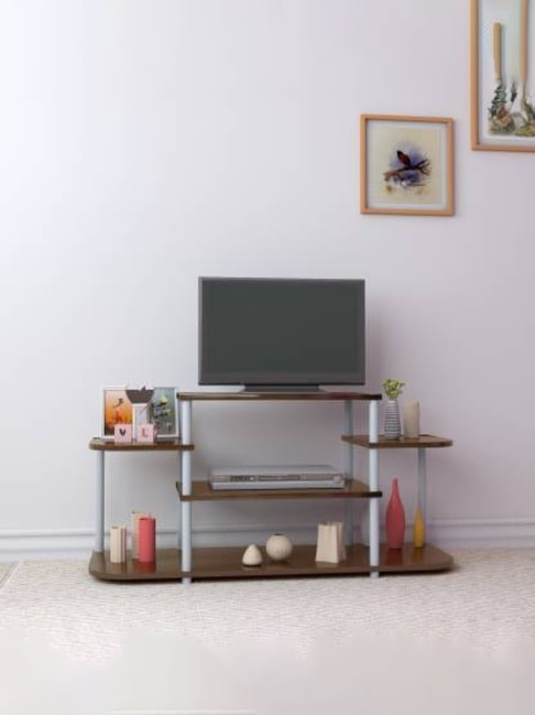 [For ICICI Bank Credit Card] Nilkamal Georgia Black Engineered Wood TV Stand with 4 Open Shelf