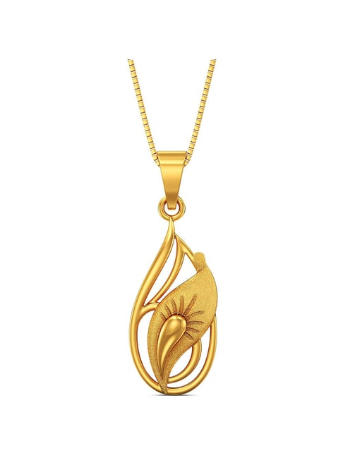 Joyalukkas Gold 22k Petiole Leaf design Casual Pendants for Women-picture-45