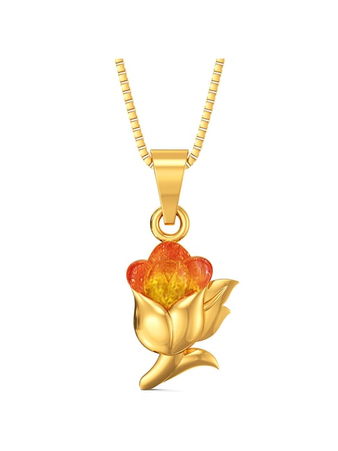 Joyalukkas Gold 22k Lumini red flower Casual Pendants for Women-picture-10
