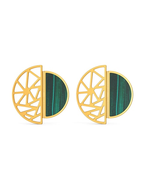 Joyalukkas Gold 18k Radiant Semi-Circle Bond Stud Earrings for Women-picture-39