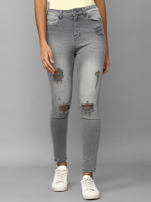 Allen Solly Grey Cotton Mid Rise Jeans-picture-10