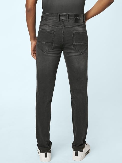 People by Pantaloons Black Cotton Slim Fit Jeans