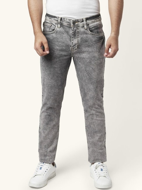 YU by Pantaloons Grey Cotton Slim Fit Jeans