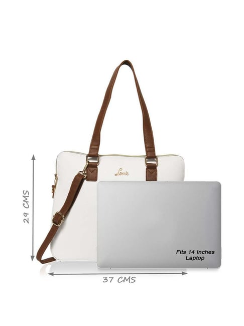 Buy Lavie Hilite Mento White Solid Medium Laptop Shoulder Handbag Online At Best Price Tata CLiQ