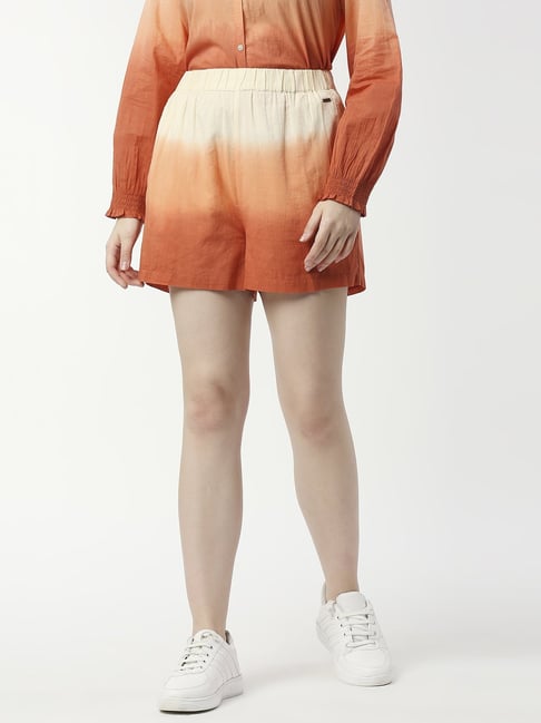 Pepe Jeans Orange Cotton Tie - Dye Shorts-picture-23