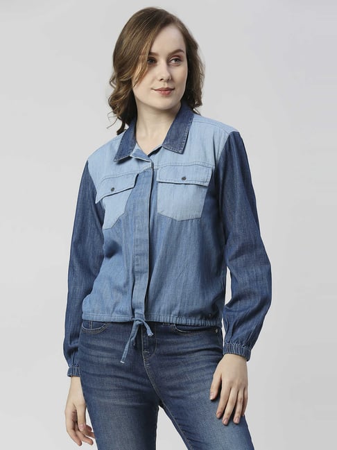 Pepe Jeans Blue Cotton Color-Block Shirt-picture-16