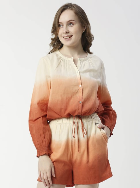 Pepe Jeans Orange Cotton Tie & Dye Shirt-picture-18