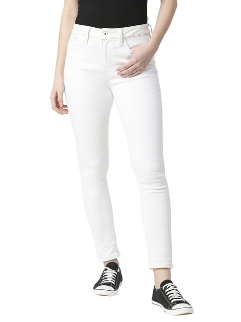 Ankle Skinny Jeans, White