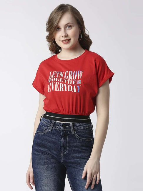 Pepe Jeans Red Cotton Printed T-Shirt-picture-13