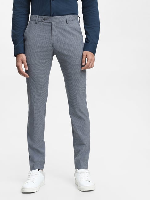 Shop WES Formals Navy UltraSlim Fit Trousers Online  Westside