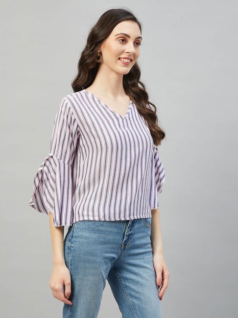 chimpaaanzee Chimpanzee White & Black Striped Top-picture-26