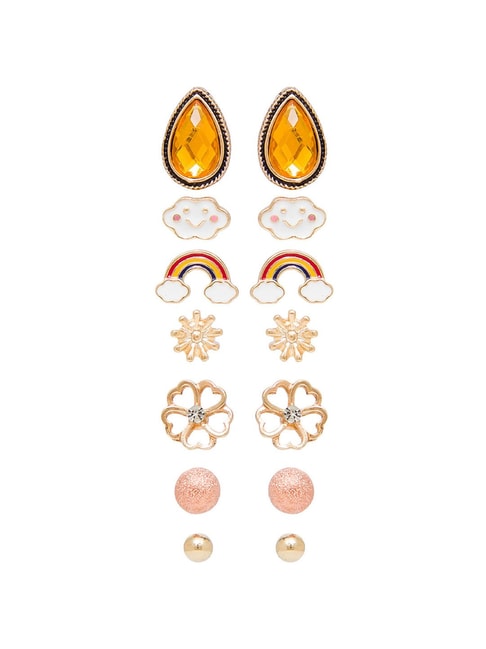 Buy Pipa Bella by Nykaa Fashion Trendy Gold Triple Hoop Earrings Online