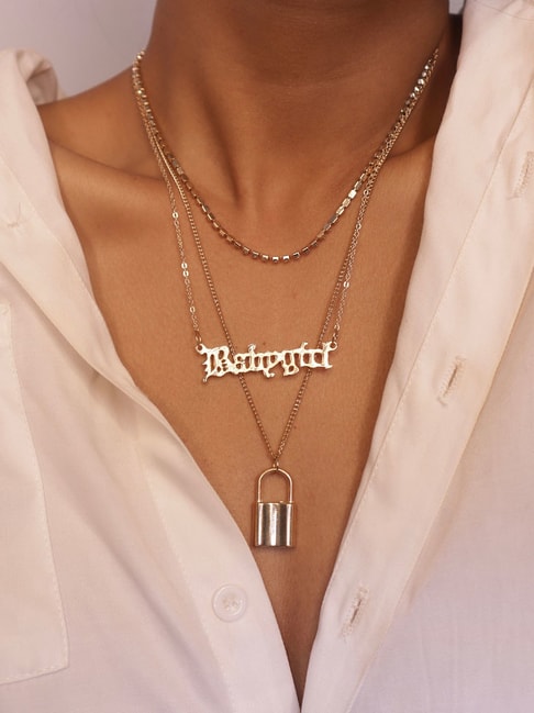 AKIRA Babygirl Mid Length Nameplate Necklace | Foxvalley Mall