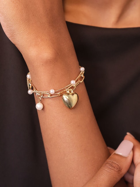 Roberta Heart Pearl Bracelet – Love Stylize