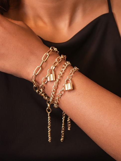 Buy Gold-Toned Bracelets & Bangles for Women by Ferosh Online | Ajio.com