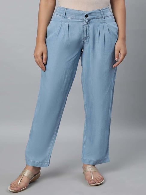 Aurelia Blue Mid Rise Trousers-picture-26