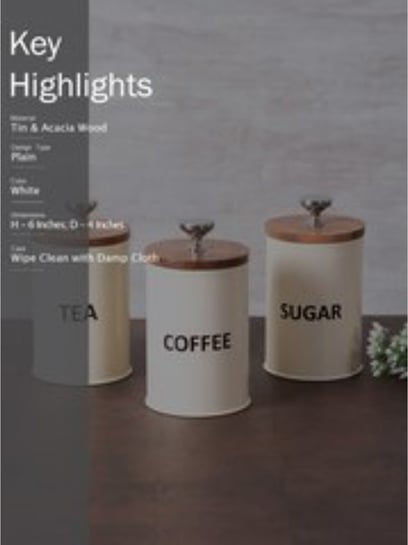 nestroots Wooden, Iron Tea Coffee & Sugar Container - 400 ml Price in India  - Buy nestroots Wooden, Iron Tea Coffee & Sugar Container - 400 ml online  at