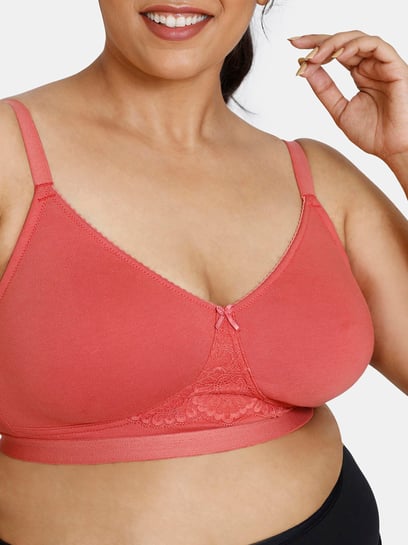 Zivame Red Wireless Full Coverage Minimizer Bra Bra