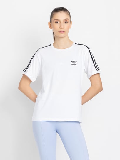Buy Adidas Originals White Striped T-Shirt for Women's Online