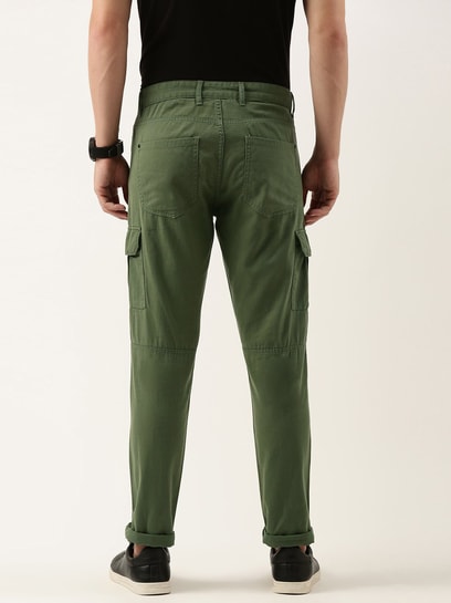 Buy ESPRIT Men Black Slim Fit Solid Cargo Joggers - Trousers for Men  8413005 | Myntra
