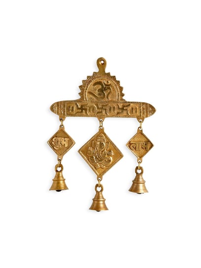 Buy ExclusiveLane Gold Shubh Labh Ganesha Wall Hanging at Best