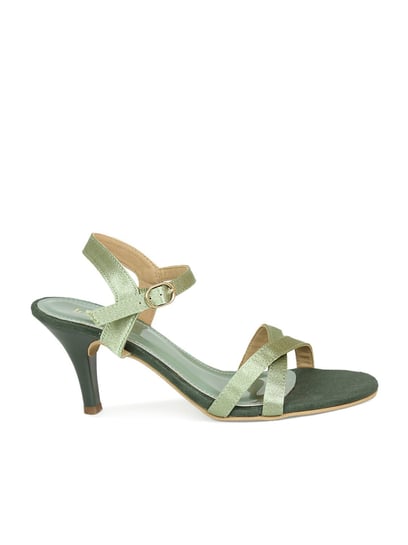 Green kitten heel online sandals