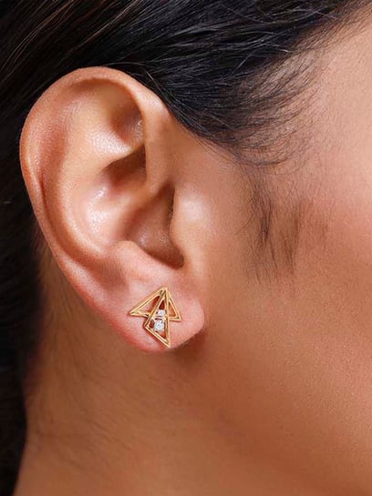 Triangle on sale huggie earrings