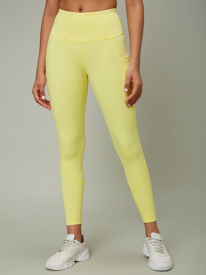 Buy Zivame Cotton Stretch Space Dyed Ankle Length Leggings - Lemon Yellow  at Rs.595 online | Apparel online