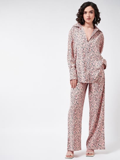 Buy Magre Pink Printed Shirt With Pants for Women Online @ Tata CLiQ