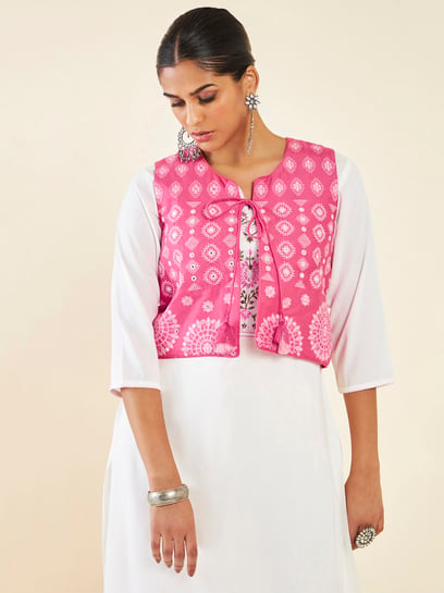 Pink on sale ethnic jacket