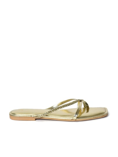 Buy Gold Flip Flop & Slippers for Women by Metro Online | Ajio.com