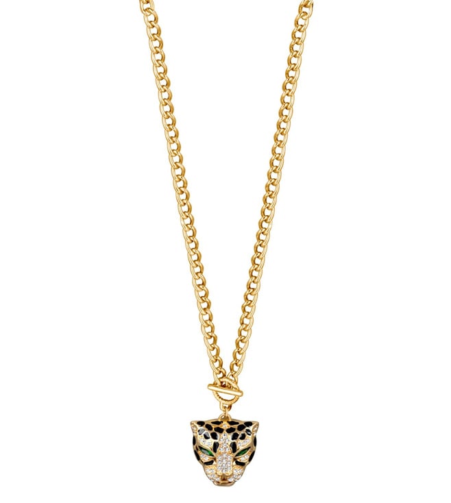 Yellow Gold Tiger Head DC Charm Necklace