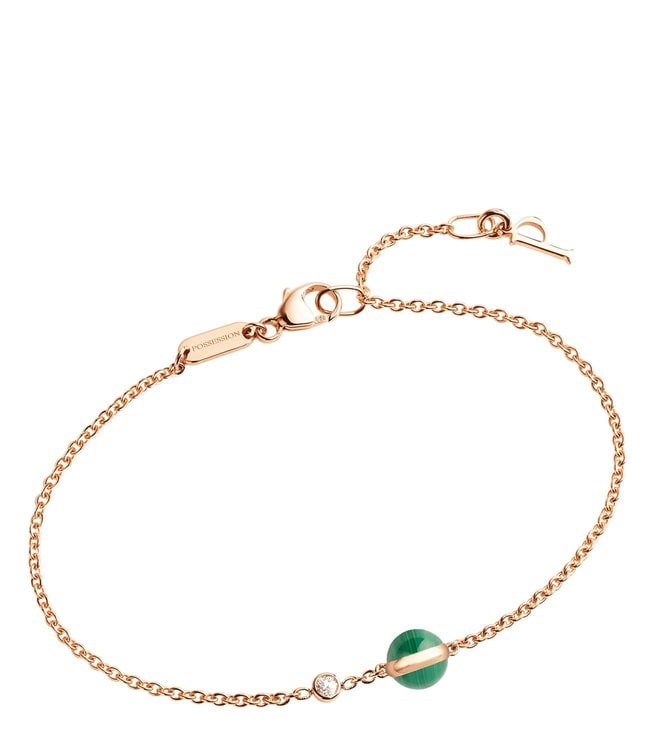 Rose gold Malachite Diamond open bangle bracelet  Piaget Luxury Jewellery  G36PB100