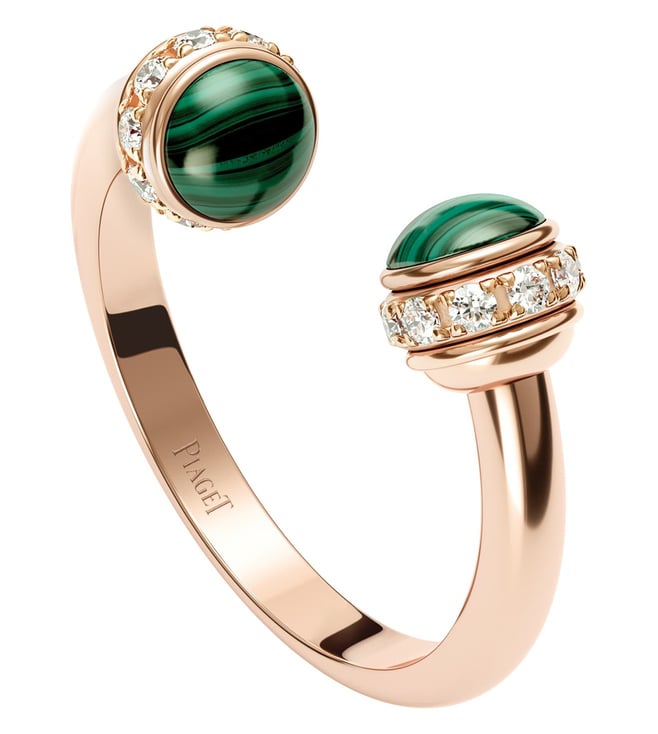 Buy Piaget Rose Gold Possession Malachite Diamond Open Ring for