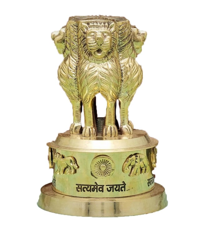 Pinkcity Gems & Handicraft Wooden Brown Color Ashok Stambh with elephant &  Flag stand : Amazon.in: Office Products
