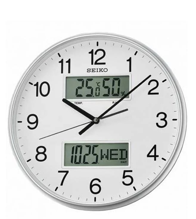 Seiko Grey Classic Round Full Figure Medium Analog Wall Clock With