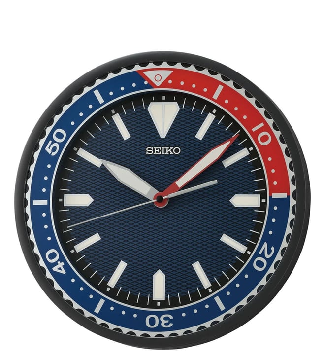 Seiko Black Elegant Round Lumibrite Diver Medium Analog Wall Clock