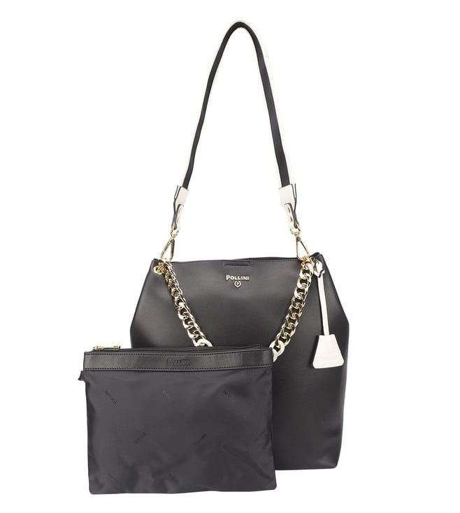 Brown-black satchel model bag Pollini Woman