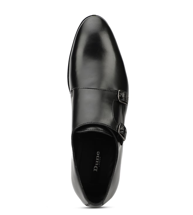 Dune London Men's ROAD ISLAND Black Monk Strap Shoes