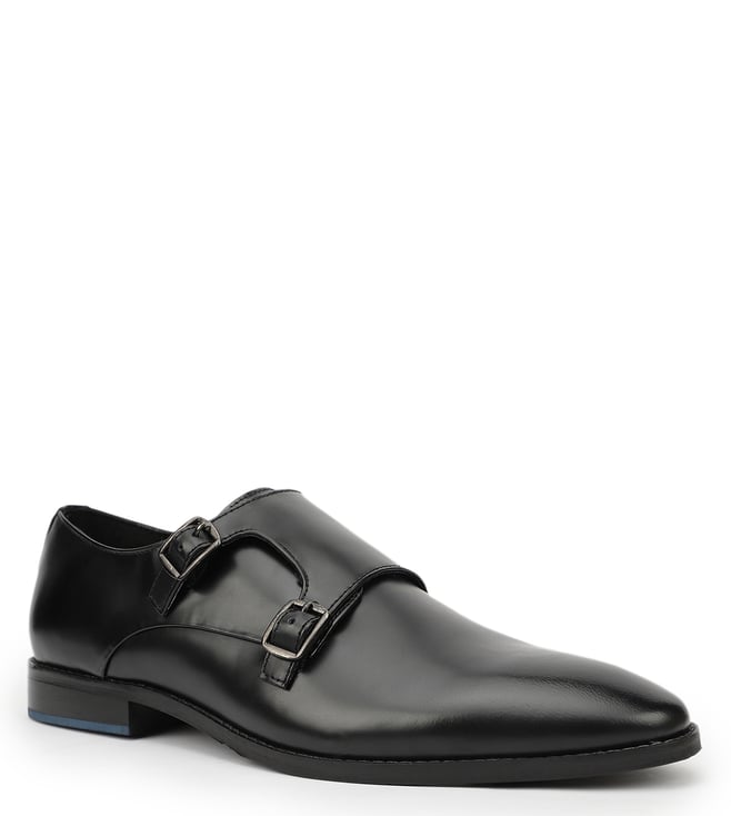 Dune London Men's ROAD ISLAND Black Monk Strap Shoes