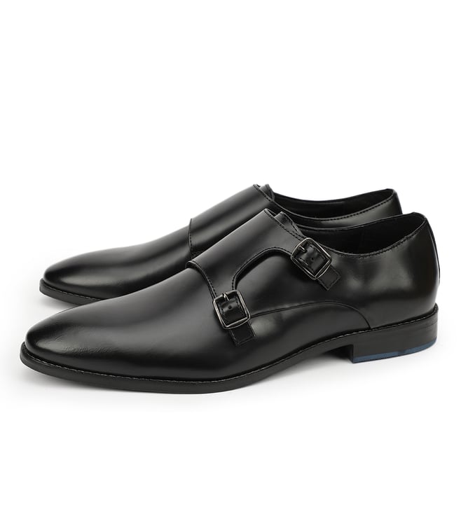 Dune London Men's ROAD ISLAND Black Monk Strap Shoes