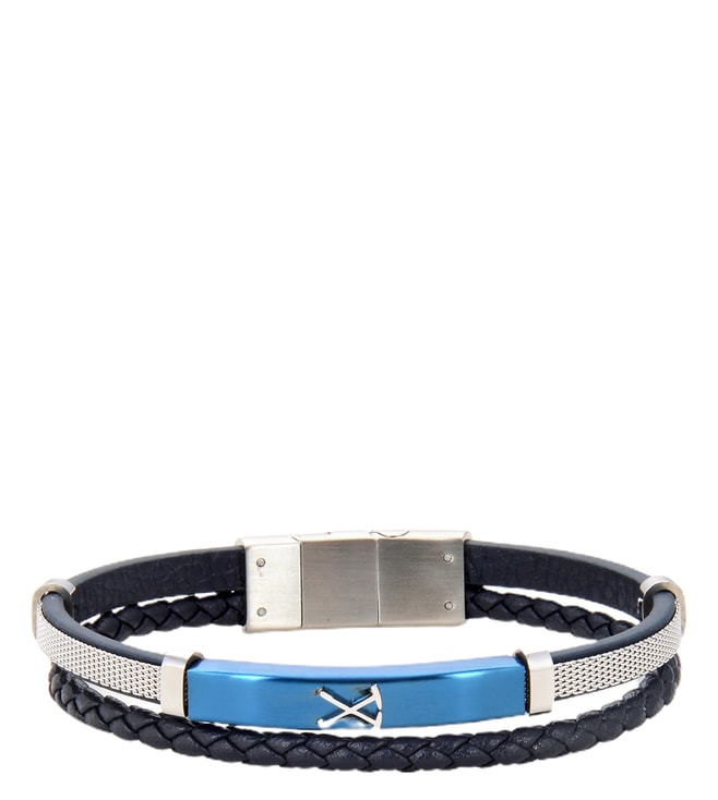 Bracelets homme cuir bleu  Créateur de bracelets en cuir  Oblade