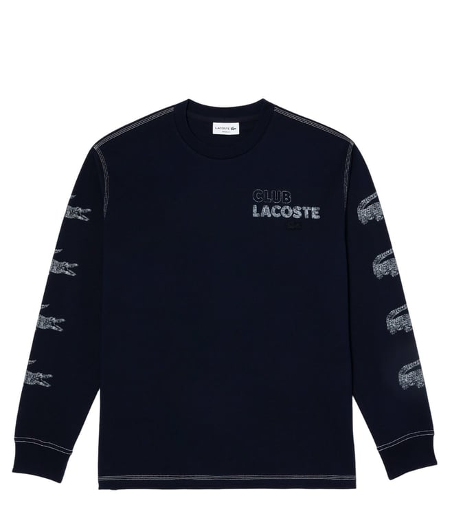 Lacoste Navy Croc Logo Loose Fit Tshirt