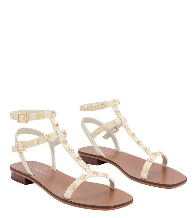 Chalk Raffia Ring Thong Sandals - CHARLES & KEITH SE