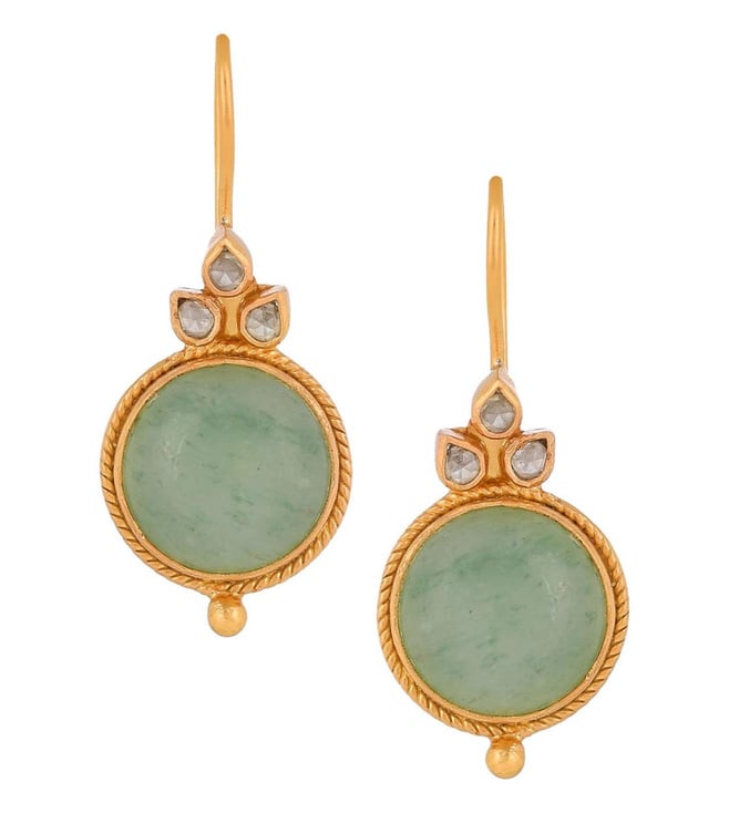 Jade Earrings in 14K Yellow Gold | Helzberg Diamonds