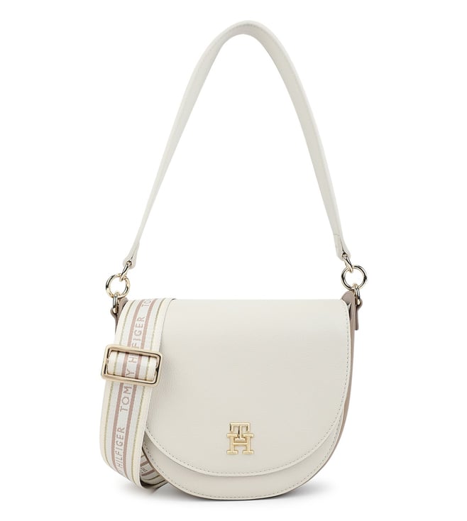 Buy Tommy Hilfiger Feather White Life Medium Saddle Bag for Women