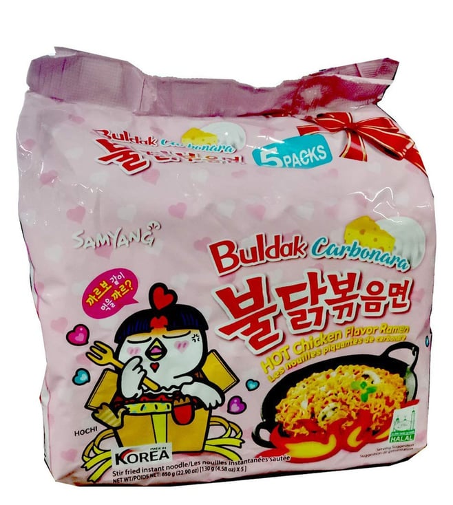 Samyang Buldak Carbonara Hot Chicken Ramen Noodles 650 g (130 g x 5) 
